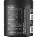 Back of Switch Nutrition Perform Hydrate Lemon Lime 425g tub showing nutritional information and ingredients.
