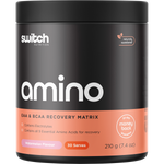 210g tub of Switch Nutrition Amino EAA and BCAA Electrolyte Recovery powder in Watermelon flavor.