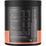 Back label of Switch Nutrition Amino Watermelon 210g tub showing nutritional information and directions.