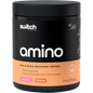 210g tub of Switch Nutrition Amino EAA & BCAA Electrolyte Recovery in Raspberry flavor on a white background.