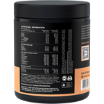 Back of a 210g tub of Switch Nutrition Amino EAA & BCAA Raspberry, showing ingredients and nutritional information.