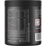 Back view of a 420g strawberry kiwi Switch Nutrition Perform Power Pre-Workout tub showing nutritional information.