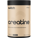 500g tub of Switch Nutrition Creatine 100% Pure Monohydrate Unflavoured powder on a white background.