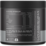 Back of Switch Nutrition NAC 120g tub showing nutritional information and directions on a white background.