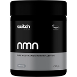 30g tub of Switch Nutrition NMN Pure Nicotinamide Mononucleotide Powder on a white background.
