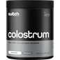 150g tub of Switch Nutrition Colostrum 100% Pure Colostrum Powder on a white background.