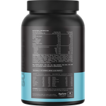 Back of Switch Nutrition 900g Vanilla Bean Protein tub with ingredients, nutrition facts, and usage directions.
