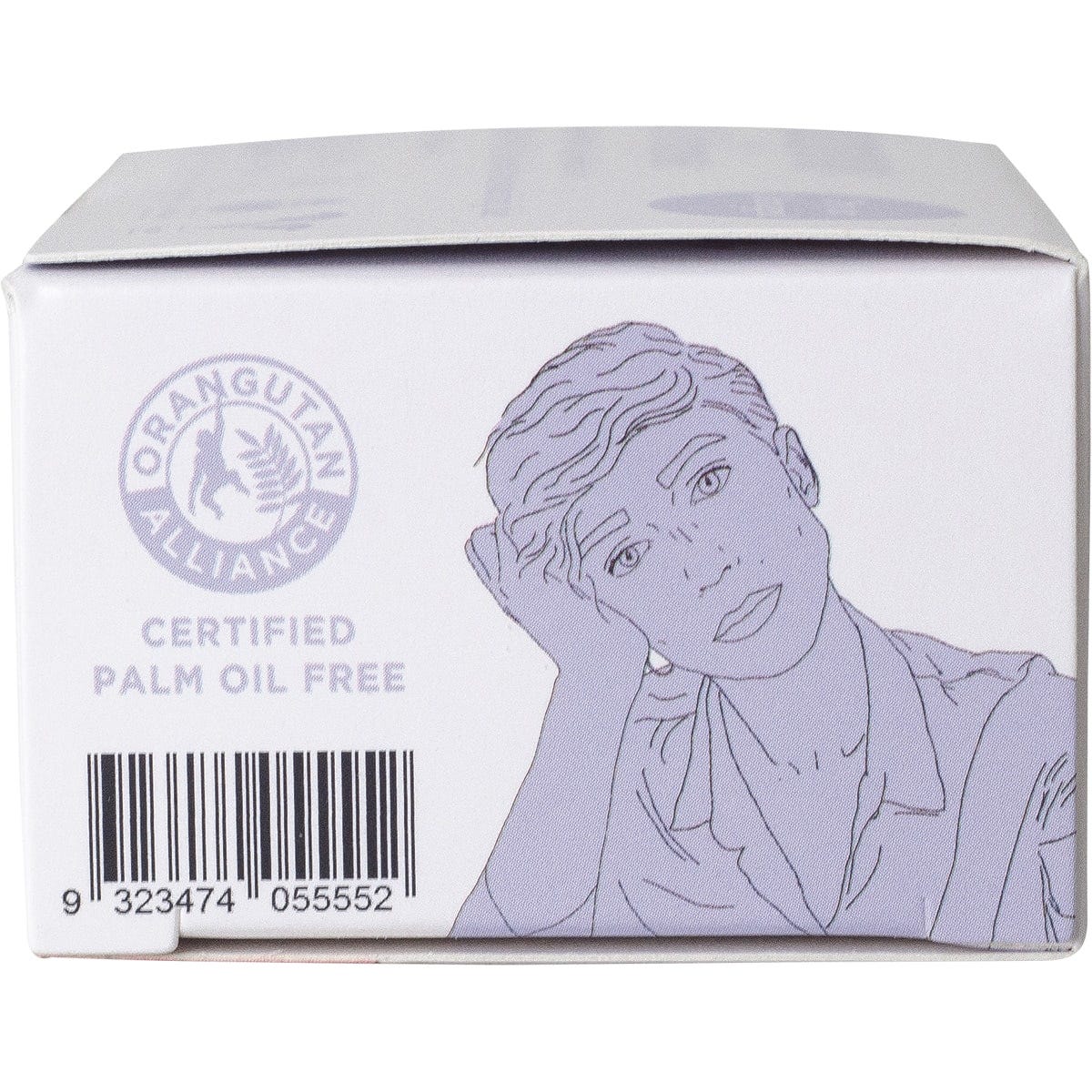 Right side of Shampoo With A Purpose Dry or Damaged Hair bar box with floral designs and brand mission statement.