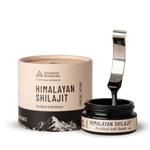 Step-by-step guide showing how to scoop, dissolve in warm water, and drink Himalayan Shilajit resin.