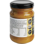 Left side of a 170g jar of The Broth Sisters Asian Veggie Stock Concentrate showing the green and yellow label.