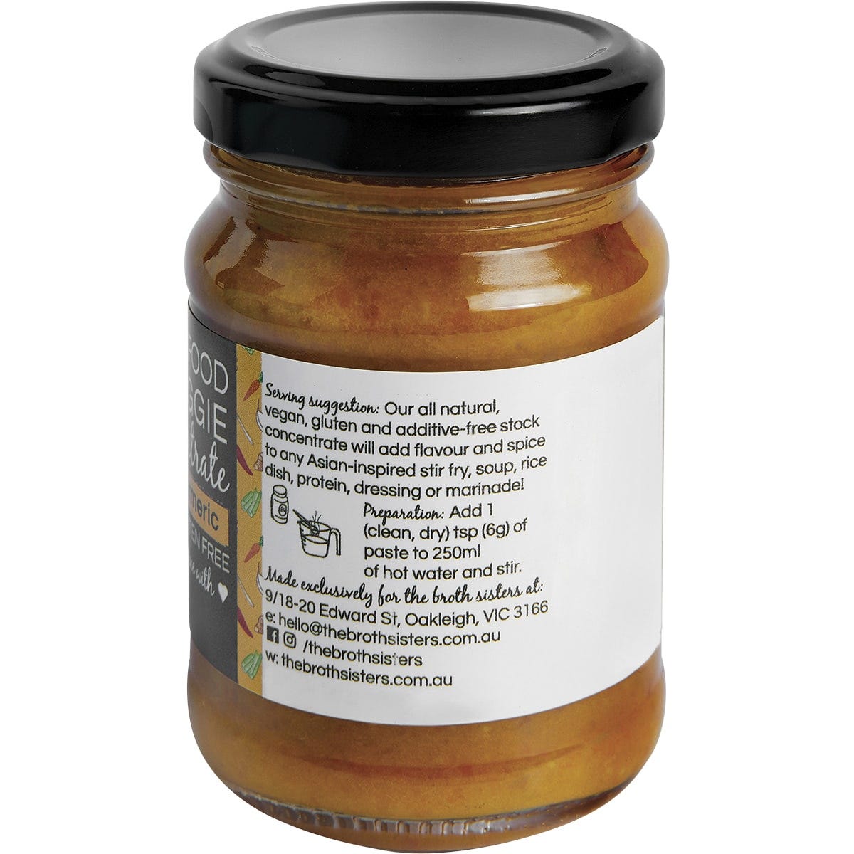 The Broth Sisters Stock Concentrate Asian Veggie with Turmeric(makes 7 Litres) 170g