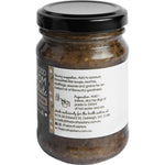 Right side of The Broth Sisters Mushroom Stock 170g jar showing product benefits and usage directions.