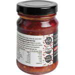 Left side of The Broth Sisters 150g Fermented Chilli jar showing usage tips and dietary certifications.