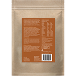 Back of Power Super Foods Tigernut Flour 1kg bag showing nutrition facts, benefits, and barcode on a white background.