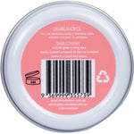 Back of Thrive Tallow Lip Balm tin with ingredients, usage directions, and local Australian manufacturing details.