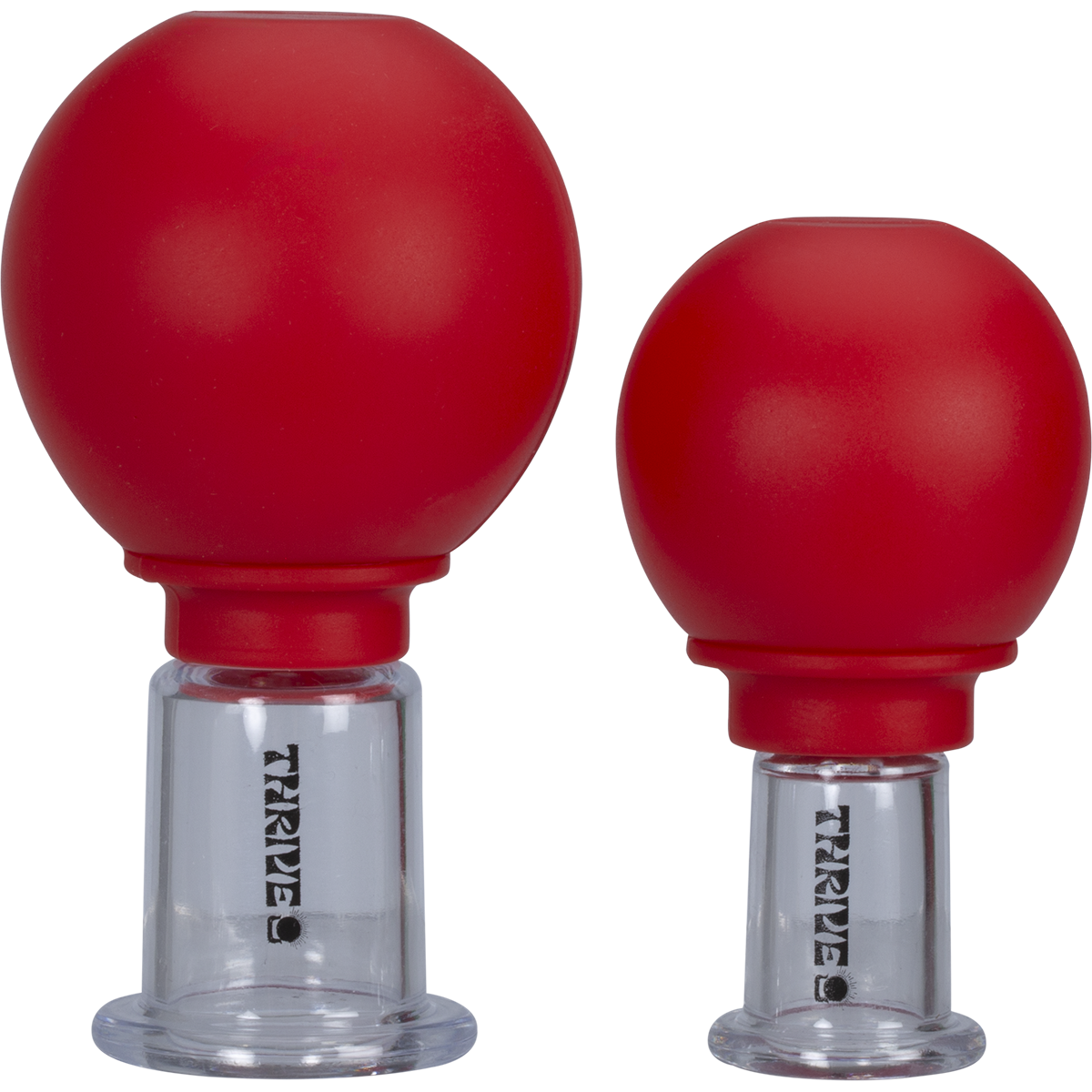 Two clear silicone facial sculpting cups in two different sizes on a white background.