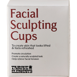 White retail box for Thrive Tallow Facial Sculpting Cups featuring a minimalist design with a face illustration.