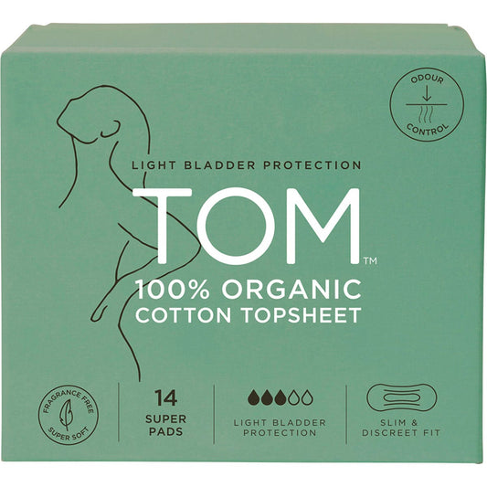TOM Organic Pads Light Bladder Protection Super 14 Pack (Pack of 4)