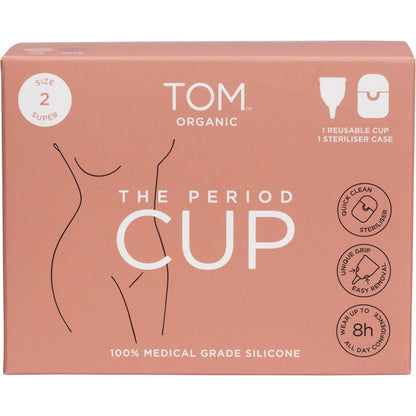 TOM Organic The Period Cup Size 2 Super(Includes steriliser case) (Pack of 6)