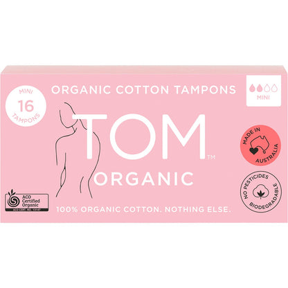 TOM Organic Tampons Mini 16 Pack (Pack of 12)