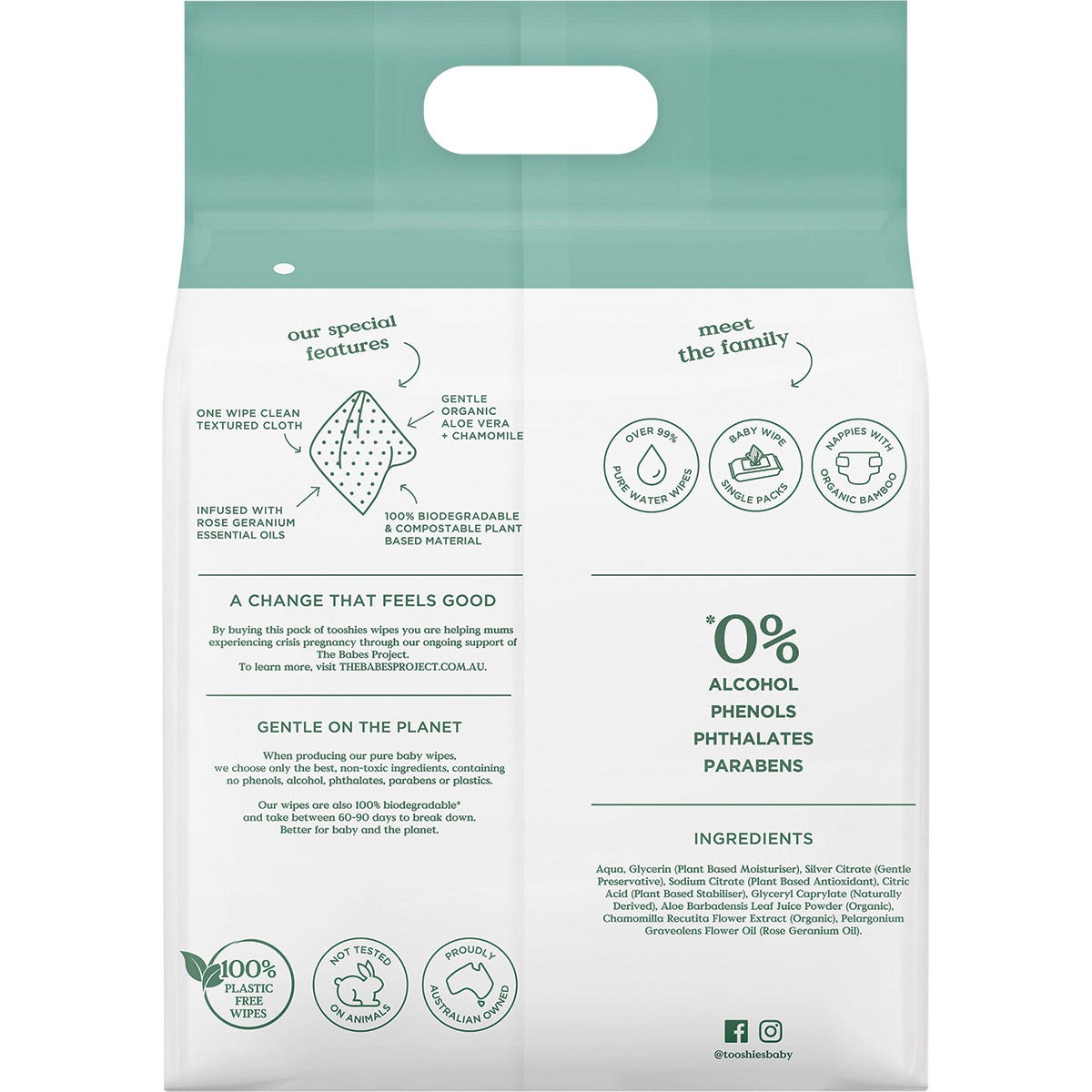 Tooshies Eco Wipes Value Pack Aloe Vera & Chamomile 4 Pack