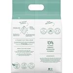 Back of Tooshies Aloe Vera & Chamomile wipes box with ingredients, directions, and sustainability certifications.