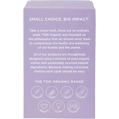 TOM Organic Pads Ultra Thin Overnight 8 Pack (Pack of 6)