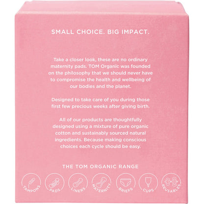 TOM Organic Maternity Pads Wingless 8 Pack (Pack of 4)