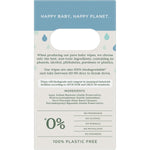 Side view of Tooshies Pure Water Baby Wipes box listing product features like 99.4% pure water and plastic-free.