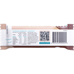 Back of True Protein Rich Chocolate bar showing nutrition facts, ingredients list, and allergen information.