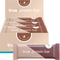 True Protein Bar Rich Chocolate 12-pack display box and single bar on a white background.