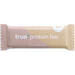 Wrapped 63g True Protein Bar in Toasted Coconut flavor, featuring a white and light blue label on a white background.