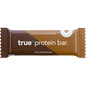 True Protein Choc Peanut Butter bar (63g) with natural whole foods, whey, and collagen on a white background.