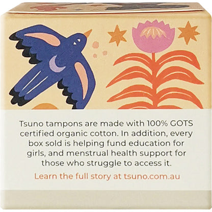 Tsuno Organic Cotton Tampons Regular(Packaging colours may vary) 16 Pack