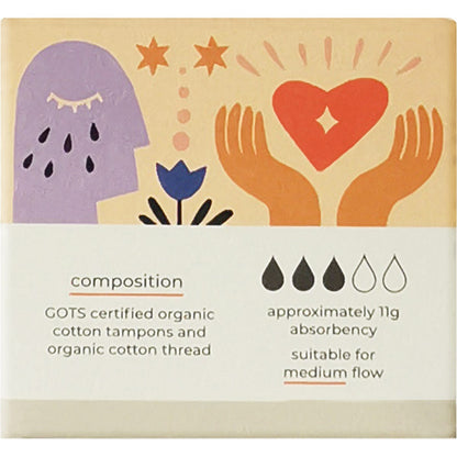 Tsuno Organic Cotton Tampons Regular(Packaging colours may vary) 16 Pack