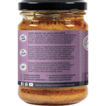 Side view of a 240g jar of Turban Chopsticks Vegan Laksa Curry Paste showing ingredients and Australian made logo.