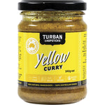 240g jar of Turban Chopsticks Yellow Curry Paste with a yellow and white label on a white background.