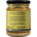 Side view of a 240g Turban Chopsticks Yellow Curry Paste jar showing ingredients and nutritional information.
