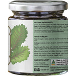 Right side of Turban Chopsticks Kale and Mint Chutney jar showing product benefits and Australian-made logo.