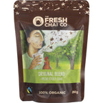 250g bag of The Fresh Chai Co. Original Blend Fresh Sticky Chai with honey-soaked spices and black tea.