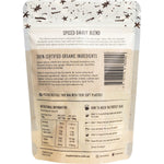 Back of 125g The Fresh Chai Co. Spiced Dandy Blend bag with ingredients and brewing instructions.