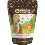 125g bag of The Fresh Chai Co. Vegan Original Blend Long Soaked Chai with organic agave and whole spices.