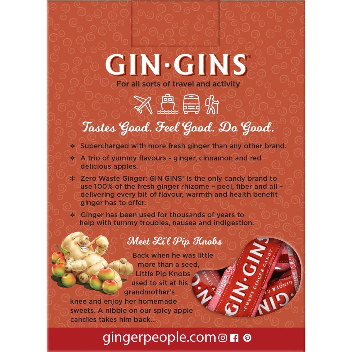 The Ginger People Gin Gins Ginger Candy Chews Spicy Apple 84g (Pack of 12) Payless 4 Organics