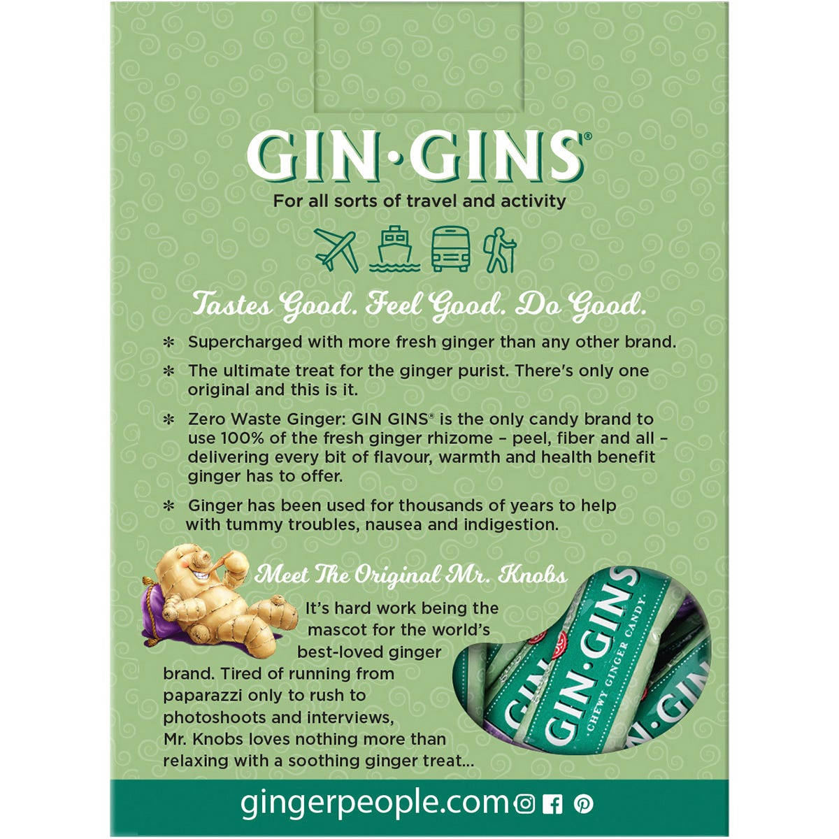 The Ginger People Gin Gins Ginger Candy Chewy Original 84g (Pack of 12) Payless 4 Organics