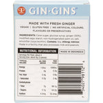 Yellow 31g box of Gin Gins Super Strength ginger candy, showing nutritional information on the side panel.