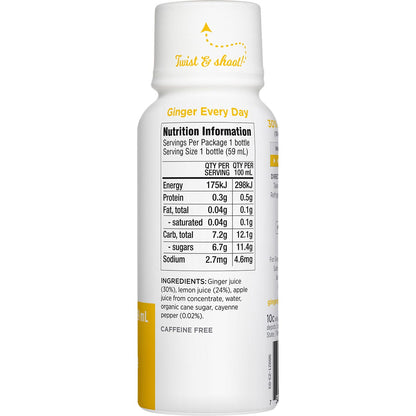 The Ginger People Ginger Shot Lemon Cayenne 59ml (Pack of 12) Payless 4 Organics