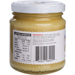 Back of The Ginger People Organic Minced Ginger 190g jar showing nutrition facts, ingredients, and product information.