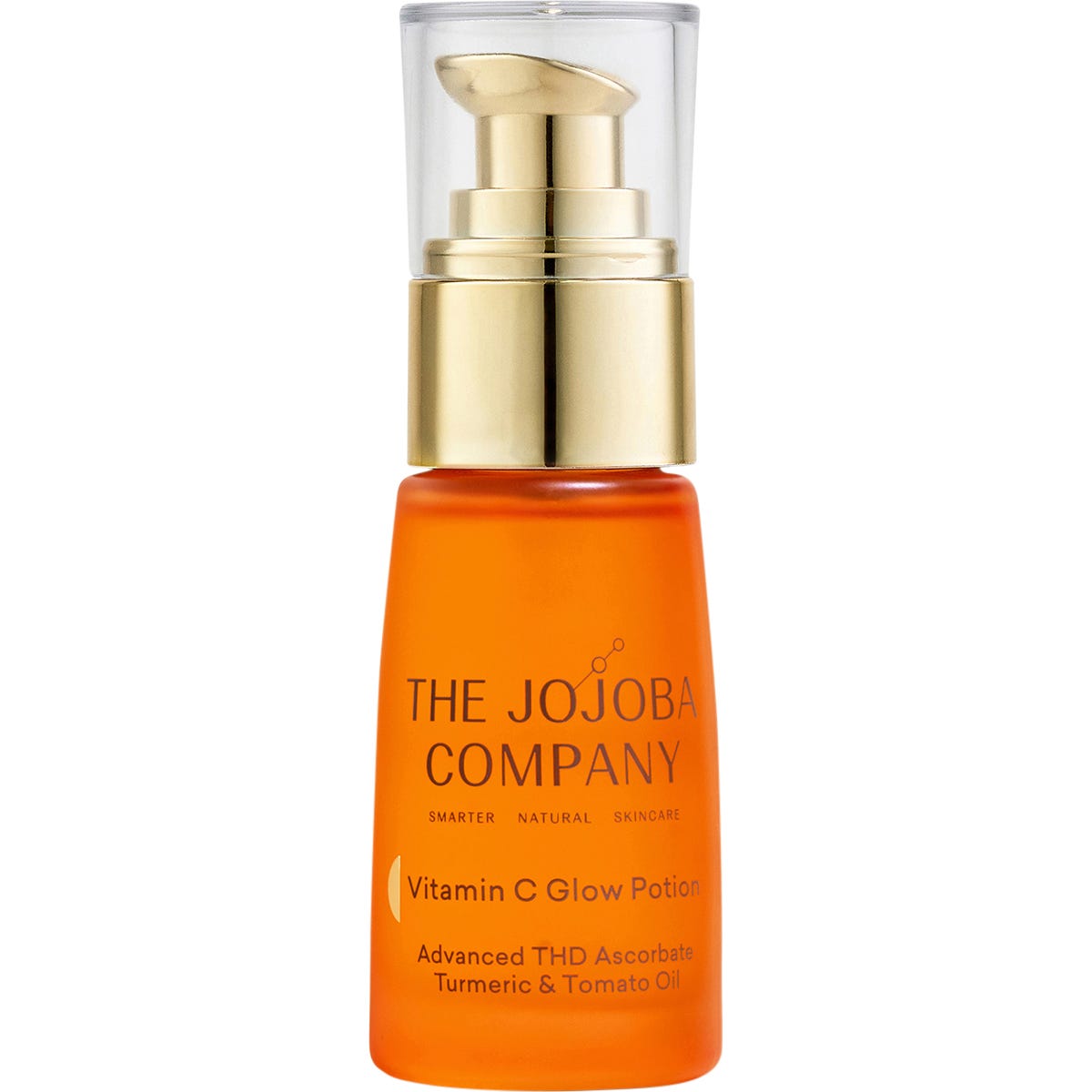 A 30ml bottle of The Jojoba Company Vitamin C Glow Potion with a dropper on a white background.