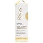 A 30ml bottle of The Jojoba Company Vitamin C Glow Potion showing the back label with ingredients and directions.