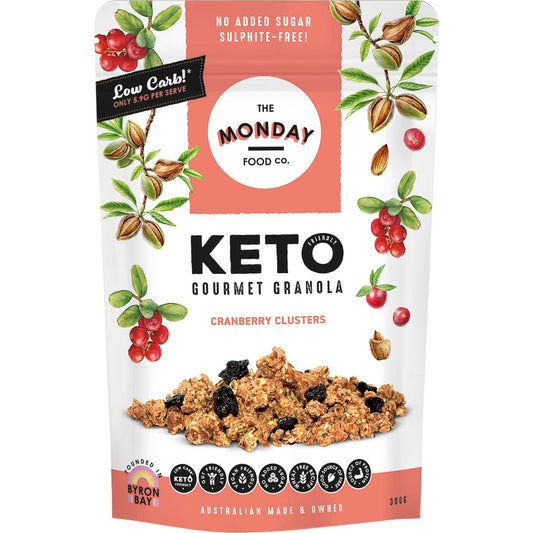 The Monday Food Co. Keto Gourmet Granola Cranberry Clusters 300g Payless 4 Organics